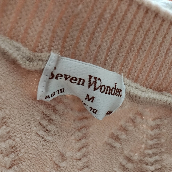 SEVEN WONDERS SWEATER KNITTED BUTTON SIDE POCKET SHORT CARDIGAN MEDIUM - Picture 14 of 14